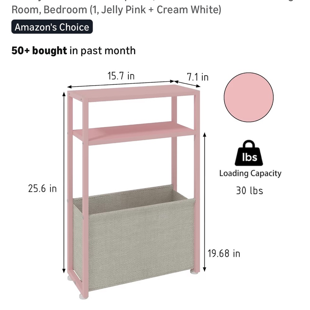 Amazon Jelly Pink and Cream White Storage Organizer
